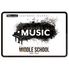 Music homeschool unit study digital student seatwork journal in manuscript for middle school