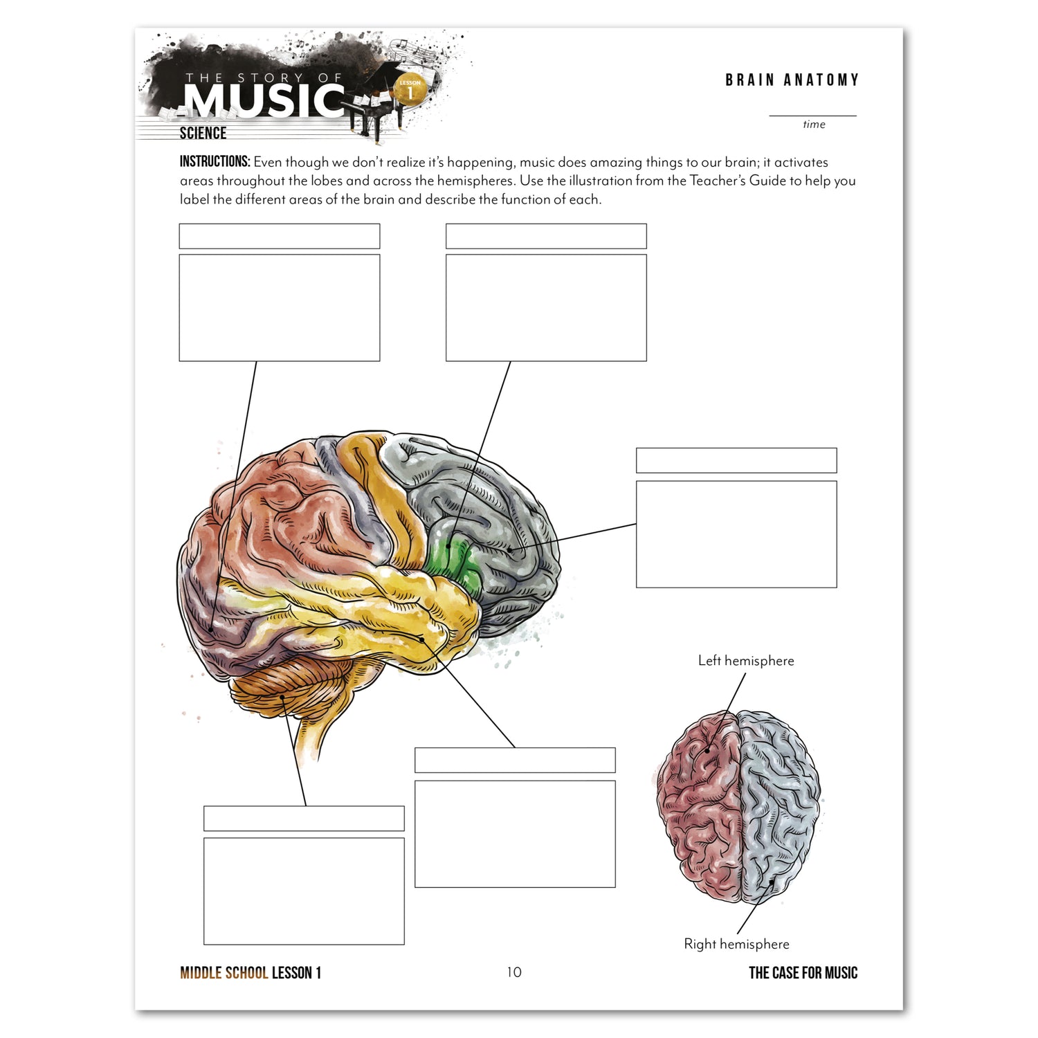 Music homeschool unit study print student workbook for Middle School  lesson one