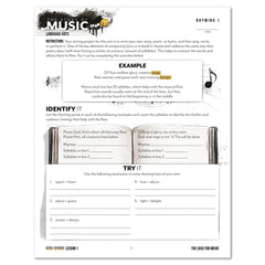 Music homeschool unit study print student workbook for High School  lesson one