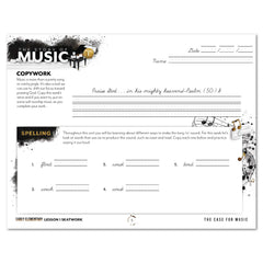 Music homeschool unit study print student seatwork journal in cursive for Early Elementary lesson one