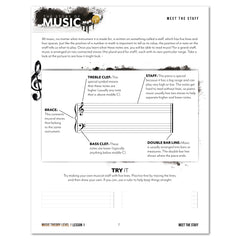 Music homeschool unit study print student Music Theory workbook level one lesson one