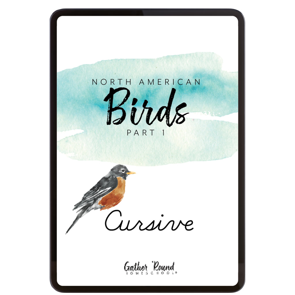 North American Birds Part 1 Cursive Writing Book