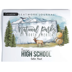 National Parks of North America homeschool unit study printed student seatwork journal in cursive for High School