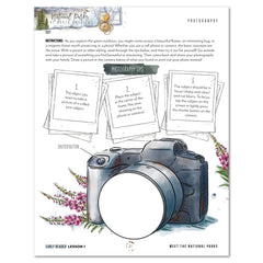 National Parks of North America homeschool unit study printed student workbook for early reader  with Teacher's Guide  lesson one