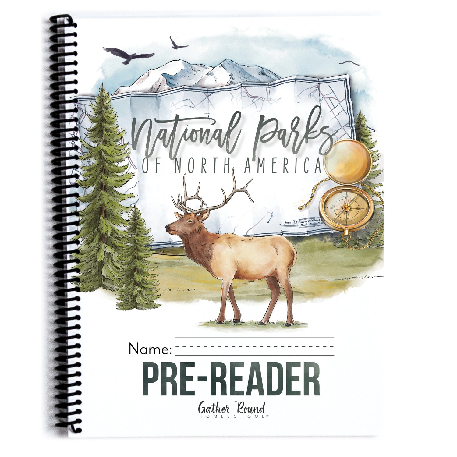 National Parks of North America homeschool unit study printed student workbook Pre-Reader