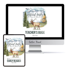 National Parks of North America homeschool unit study printed student workbook for early reader with Teacher's Guide 