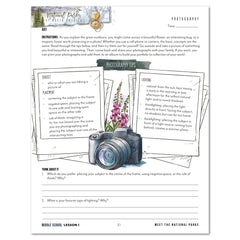 National Parks of North America homeschool unit study printed student workbook for middle school with Teacher's Guide bundle  lesson one