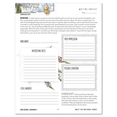 National Parks of North America homeschool unit study printed student workbook for high school with Teacher's Guide bundle lesson one