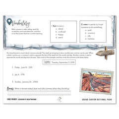 National Parks of North America homeschool unit study printed student seatwork journal in manuscript for Early Reader  lesson one