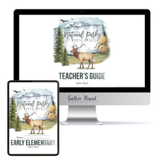 National Parks of North America homeschool unit study printed student workbook for early elementary with Teacher's Guide 