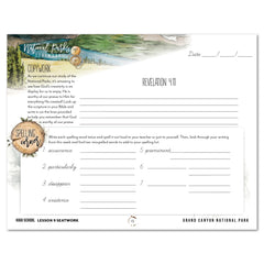 National Parks of North America homeschool unit study printed student seatwork journal in cursive for High School lesson one