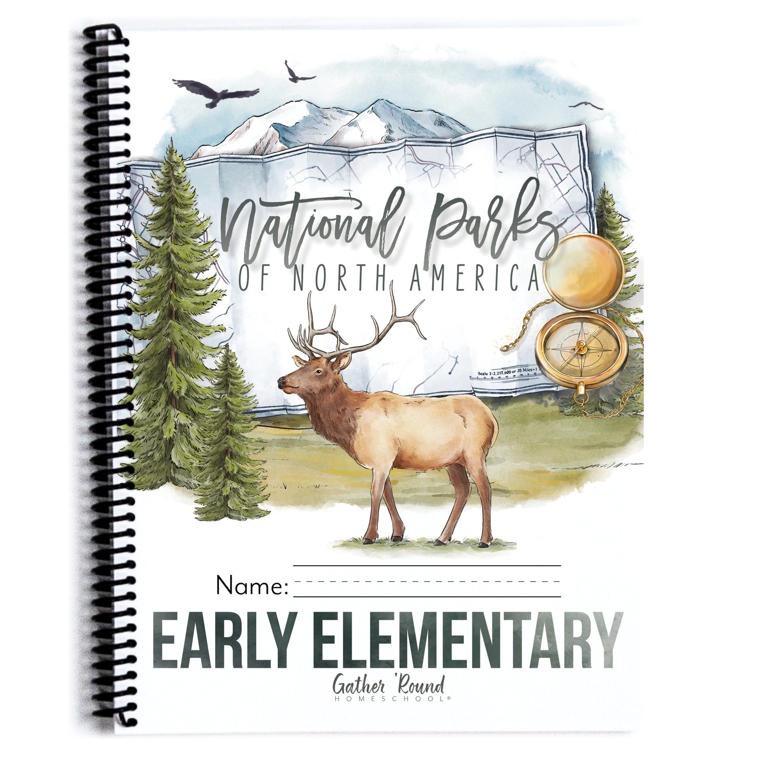 National Parks of North America homeschool unit study printed student workbook Early Elementary