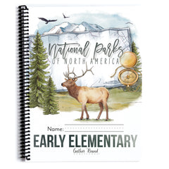 National Parks of North America homeschool unit study printed student workbook Early Elementary