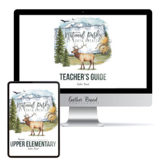 National Parks of North America homeschool unit study printed student workbook for upper elementary with Teacher's Guide 