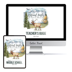 National Parks of North America homeschool unit study printed student workbook for middle school with Teacher's Guide bundle 