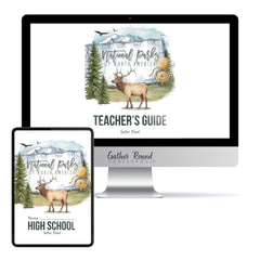 National Parks of North America homeschool unit study printed student workbook for high school with Teacher's Guide bundle 