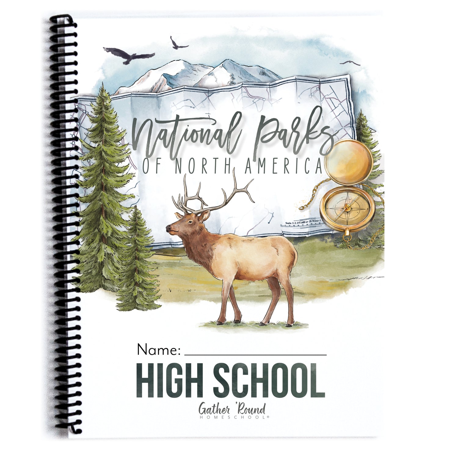 National Parks of North America homeschool unit study printed student workbook High School