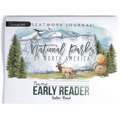 National Parks of North America homeschool unit study printed student seatwork journal in cursive for Early Reader 