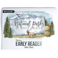 National Parks of North America homeschool unit study printed student seatwork journal in manuscript for Early Reader 