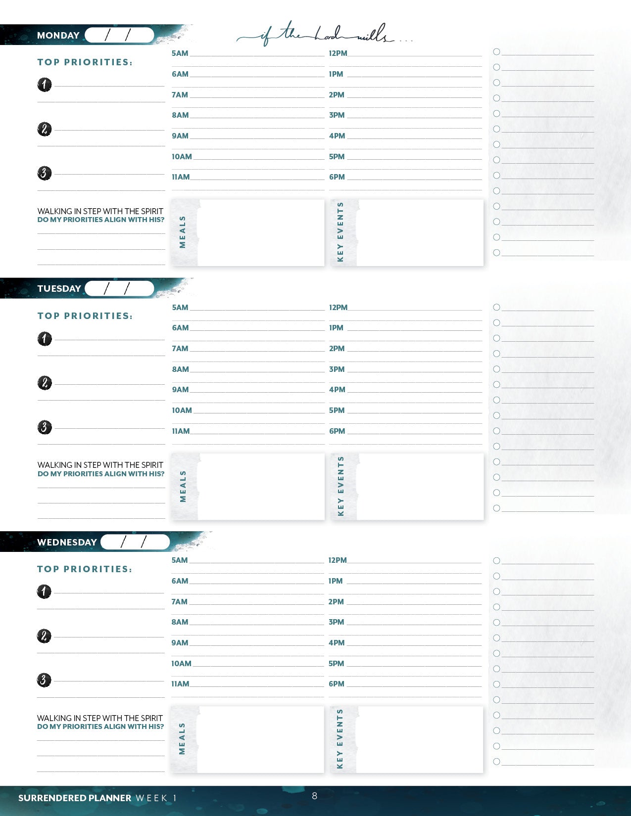 Surrendered 6 month Undated Planner (Printed)