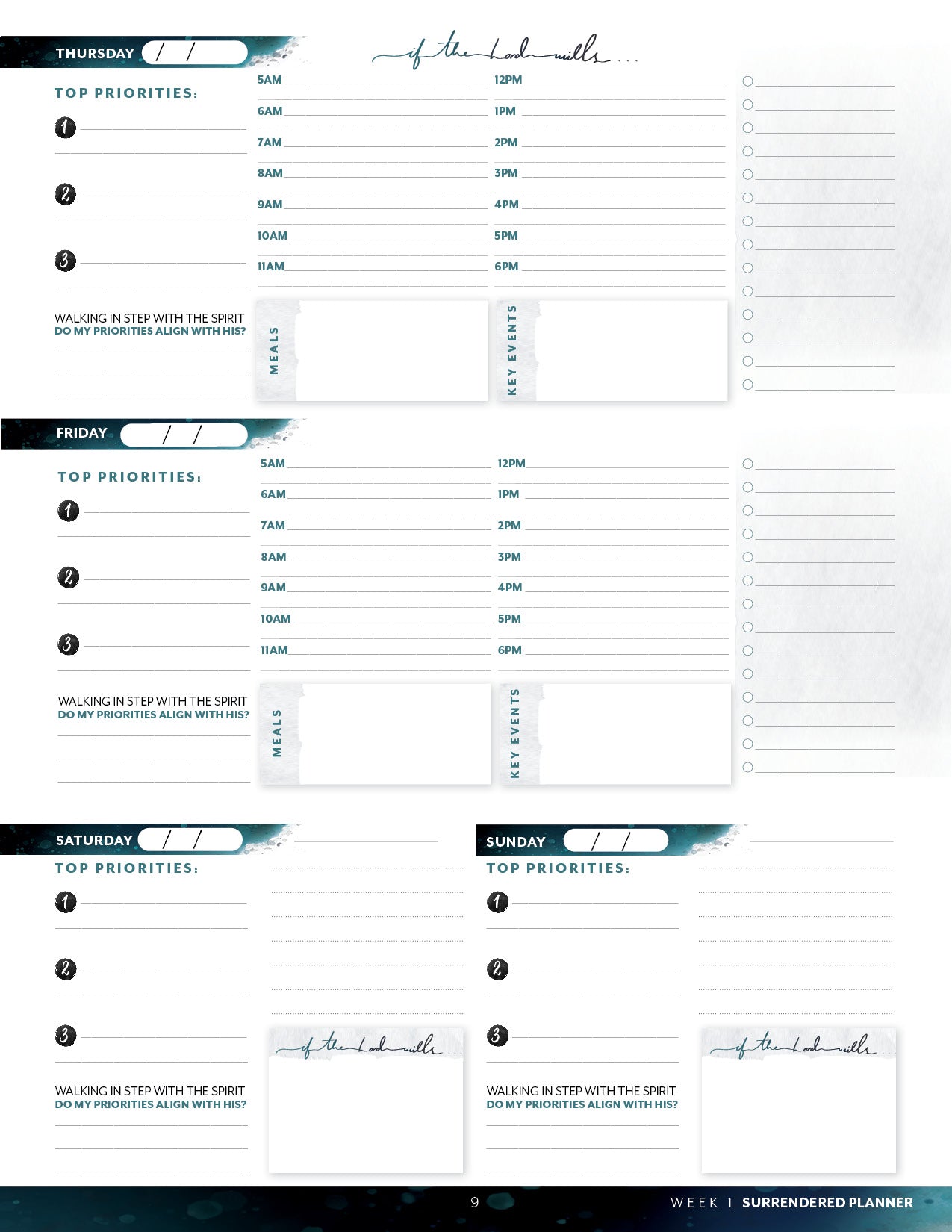 Surrendered 6 month Undated Planner (Printed)