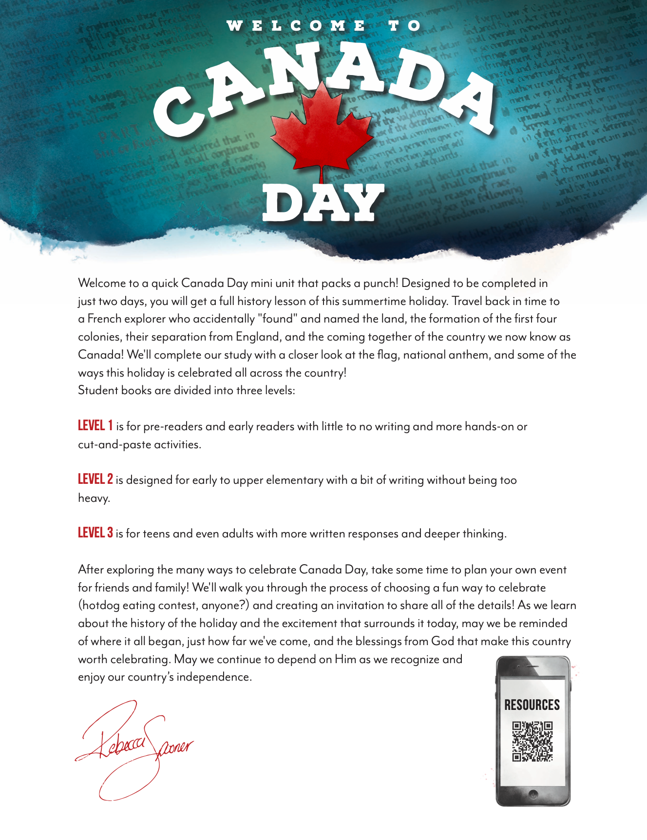 Canada Day Unit (Printed Books)
