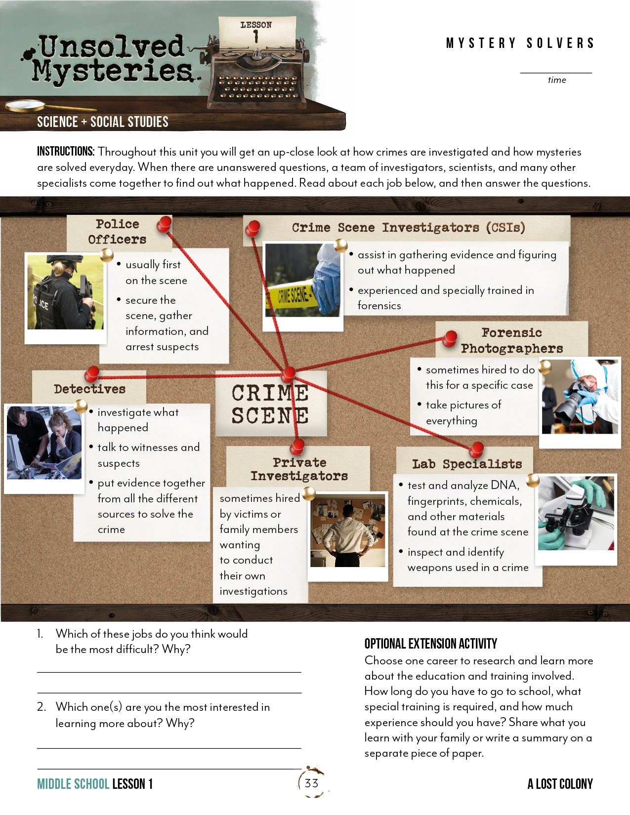 Unsolved Mysteries Unit (Printed Unit)