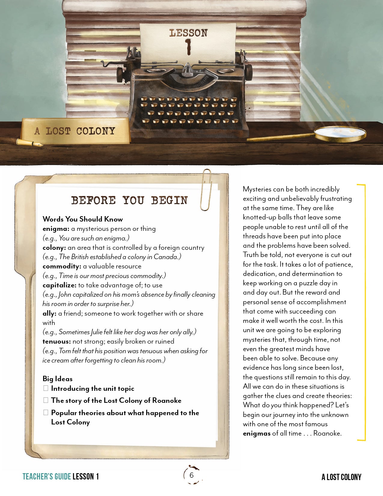 Unsolved Mysteries Unit (Printed Unit)