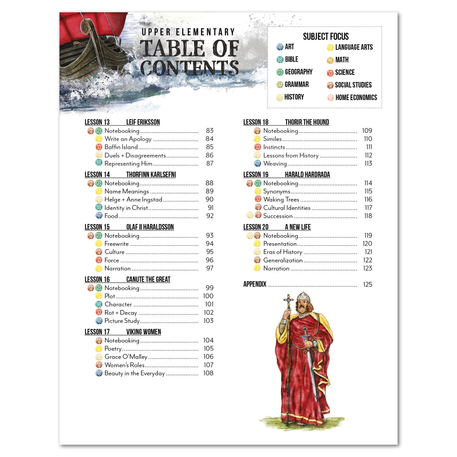 Vikings Homeschool Unit Study Digital Upper Elementary Student Book Table of Contents Lesson 13-20