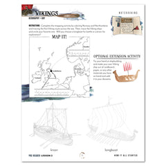 Vikings Homeschool Unit Study Printed Pre-Reader Student Book Lesson 2 Notebooking