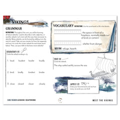 Vikings Homeschool Unit Study Printed Seatwork Journal Cursive Early Reader Student Book Lesson 1 Grammar and Vocabulary