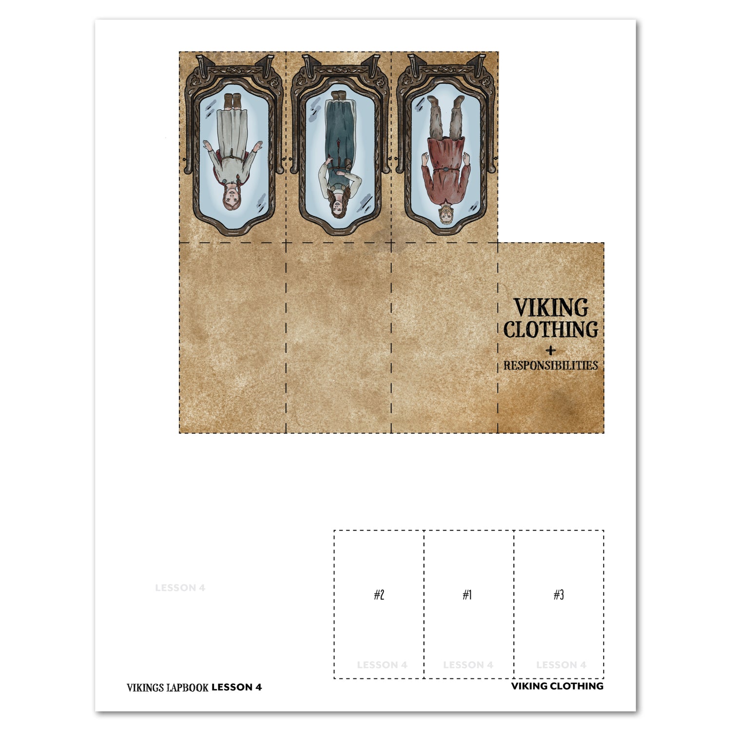 Vikings Homeschool Unit Study Digital Lapbook Lesson 4 Cutouts Viking Clothing