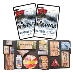 Vikings Homeschool Unit Study Digital Lapbook Level 1 and Level 1 Cutouts and Finished Lapbook Picture