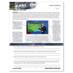 Weather + Natural Disasters Homeschool Unit Study Digital High School Student Book Lesson 1 Studio Reporting