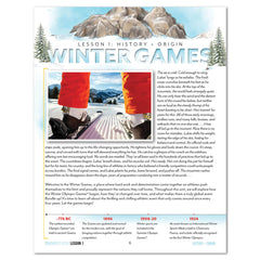 Winter Games Homeschool Unit Study Printed Teacher's Guide Lesson 1 History and Origin Part 1