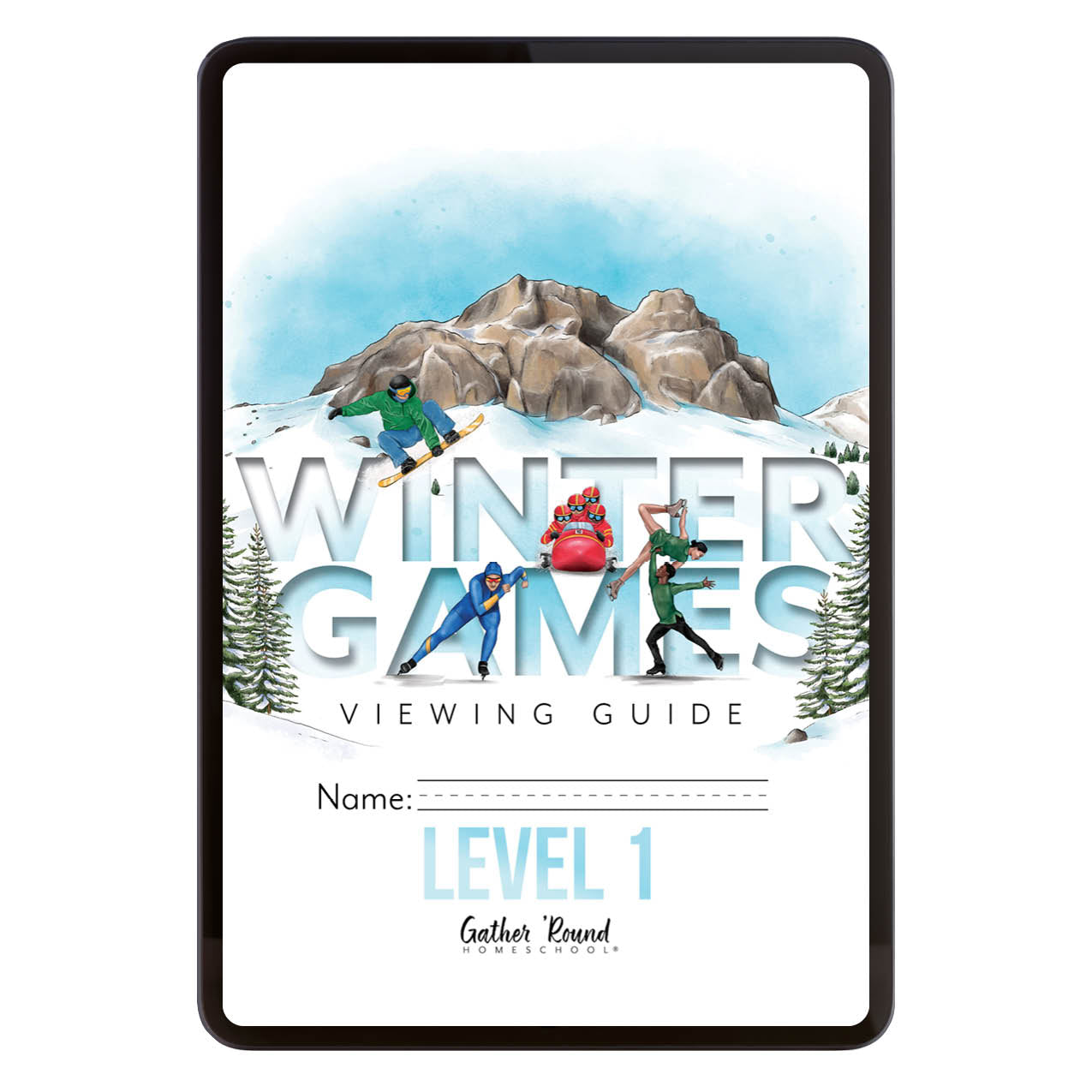 Winter Games Homeschool Unit Study Digital Download Level 1 Student Book 