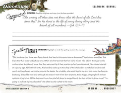 Dinosaurs Homeschool Unit Study Printed Seatwork Journal Cursive Upper Elementary Copywork and Spelling