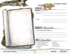 Dinosaurs Homeschool Unit Study Printed Seatwork Journal Manuscript Upper Elementary Lesson 6 Vocabulary