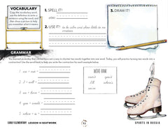 Sports + PE homeschool unit study, digital student seatwork journal in cursive for Early Elementary worksheet