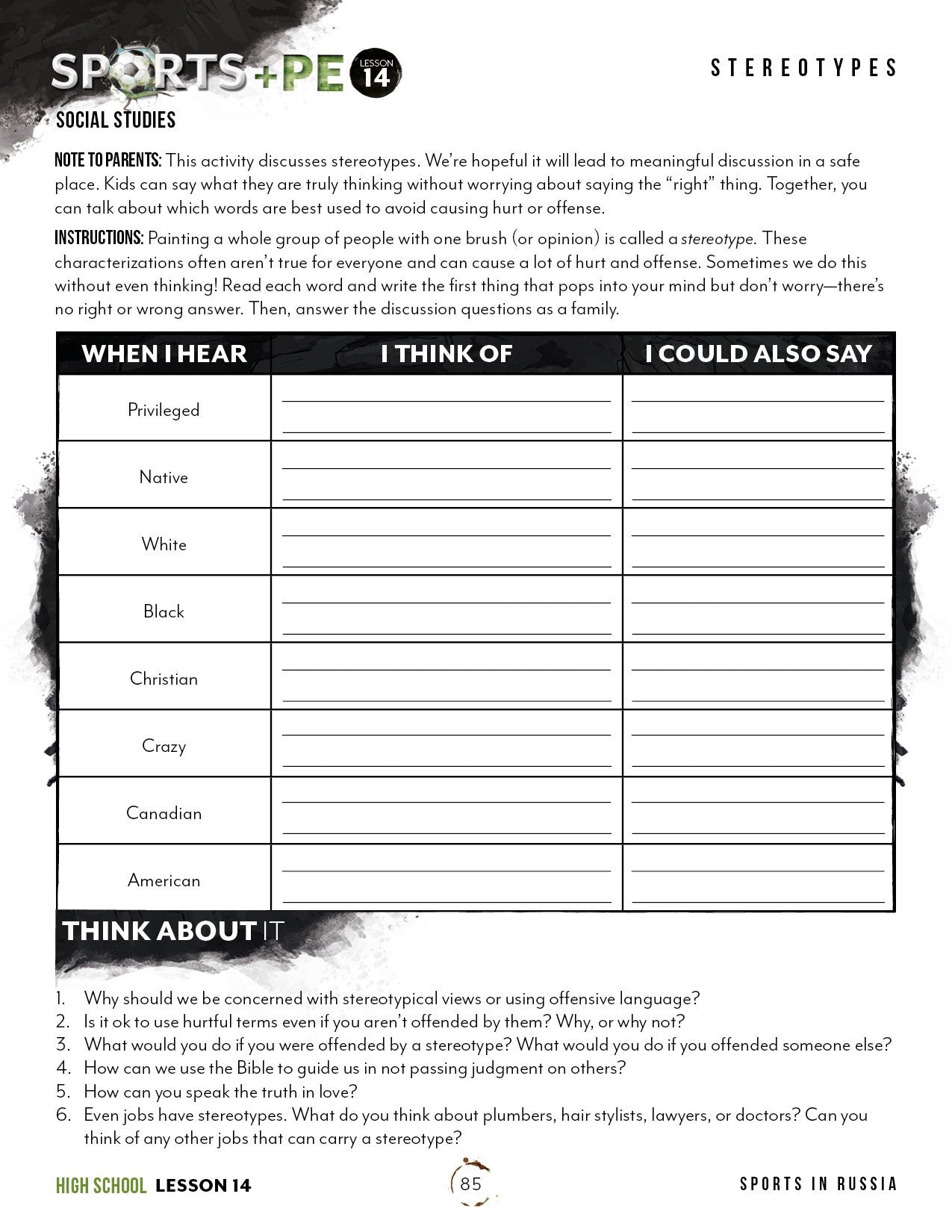 Sports and PE Unit (Printed Books)