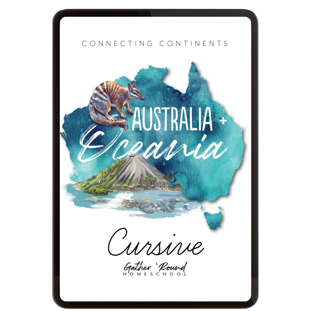Australia + Oceania Digital Cursive Writing Notebook