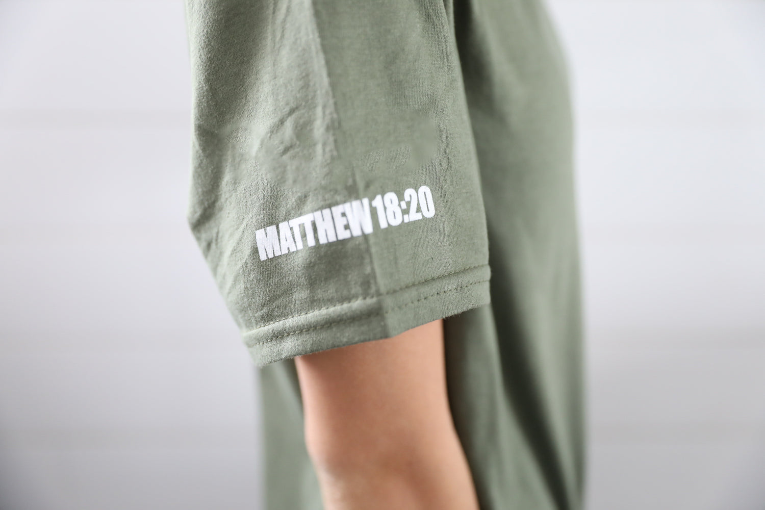 Adult Gathered In His Name T-shirt w/ verse (Soft Style)