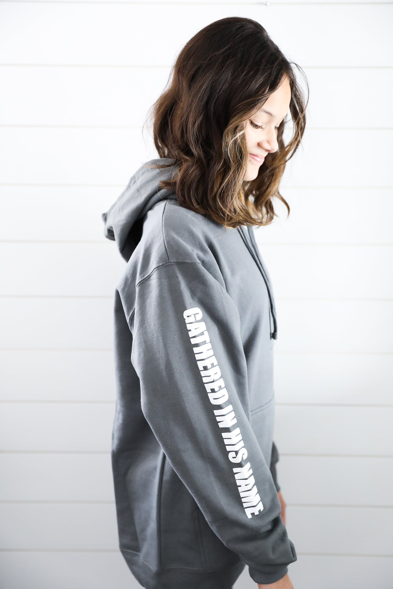 Gathered In His Name Hoodie (Charcoal Heather)