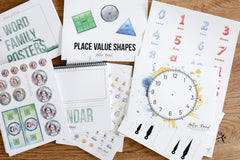 Ready to Read Homeschool Unit Study Printed Expansion Pack- Place Value Shapes, Clock, Money, Word Family Posters