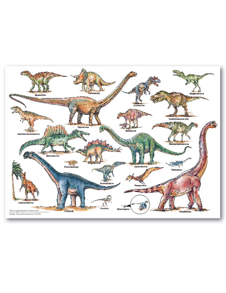 Dinosaurs Printed Poster