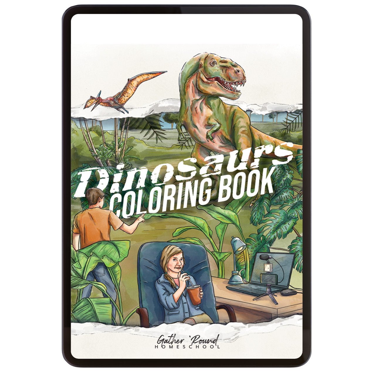 Dinosaurs MP3 Coloring Book (Digital Download)