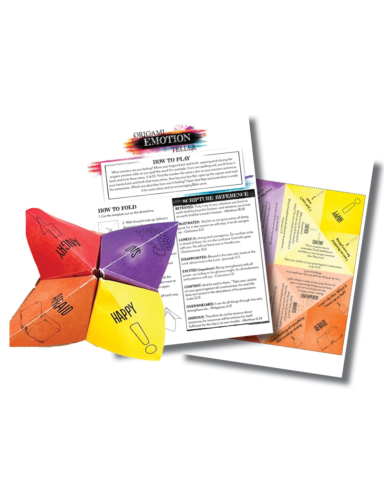 Psychology homeschool unit study print Origami emotion teller 