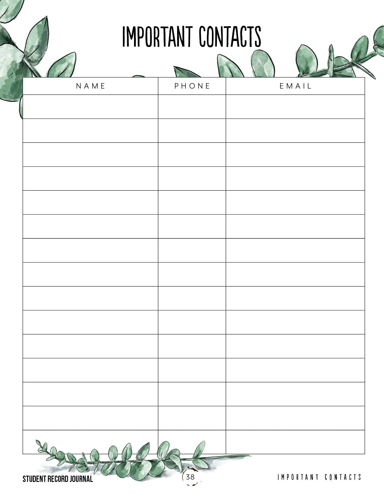 Student Tracker Journal (Digital Download)
