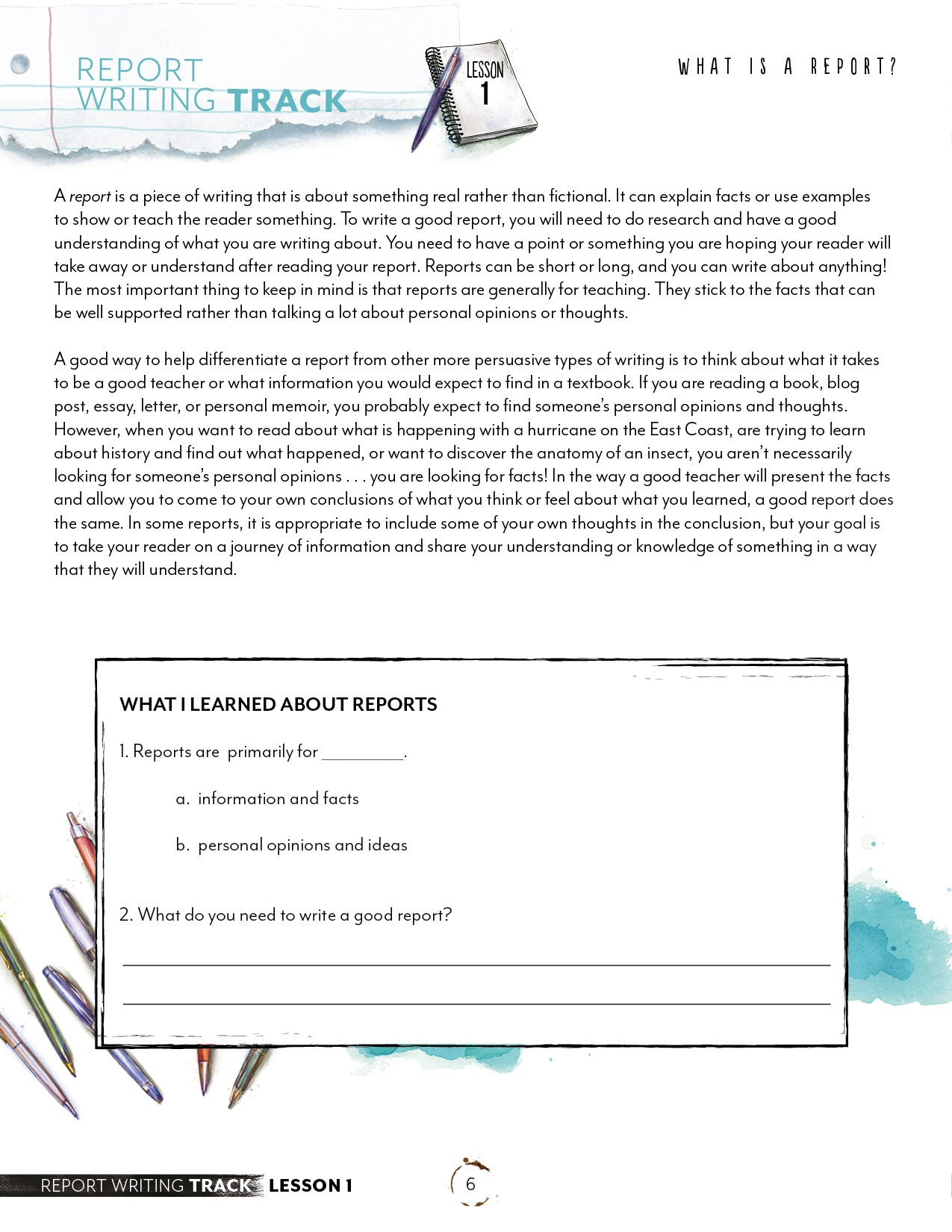 Report Writing Track (Digital Download)