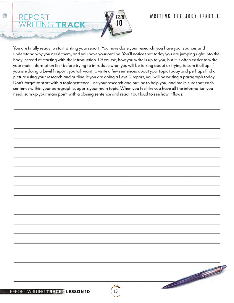 Report Printed Writing Track – Gather 'Round Homeschool USA